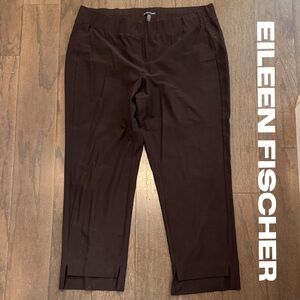 Eileen Fisher Women's Dark Brown Cropped Dress Pants.